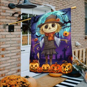 Spooky Scarecrow Halloween Flag TQN1744F