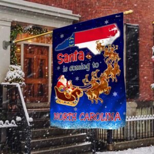 North Carolina Christmas Flag Santa Is Coming To North Carolina TQN1681F