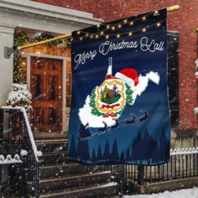 West Virginia State Merry Christmas Y'all Flag TQN1778Fv2