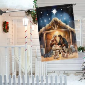 Nativity Of Jesus Christmas Flag Oh Holy Night TQN1848F
