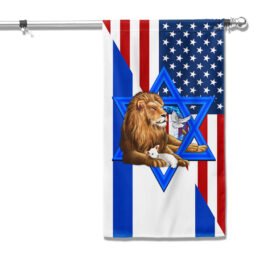 Jewish American Israeli  Lion Of Judah Star Of David Flag TQN1898F