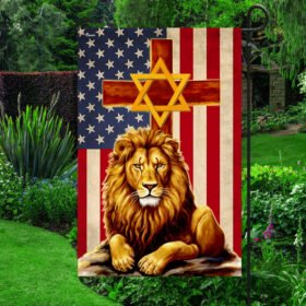 Lion Of Judah Cross Star Of David American Flag TQN1915F