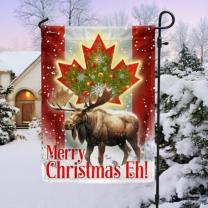 Canada Merry Christmas Eh Canada Moose Flag MLN2059F