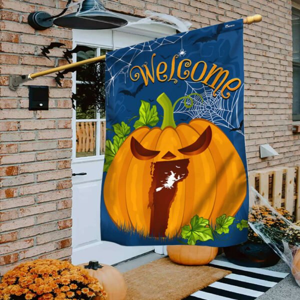 Welcome Vermont Pumpkins Halloween Fall Flag TPT1144Fv2