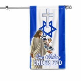 One Nation Under God Israel Jesus Christ Hoopoes Bird Flag MLN2061F