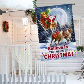 Believe In The Magic Of Christmas Santa's Sleigh Flag TQN1847F