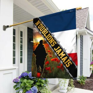 Memorial Day Remembrance Day Flag Poppy. Lest We Forget. N'oublions Jamais. French Veteran Flag TPT1247F