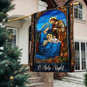 Jesus Christmas Flag Oh Holy Night Nativity Scene TQN1846F