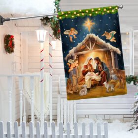 Nativity Of Jesus Christmas Flag Oh Holy Night TQN1864F