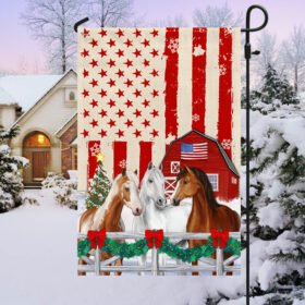 Christmas Horses American Flag MLN1955F
