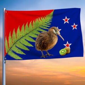 New Zealand Silver Fern Kiwi Bird Flag MLN2023GF