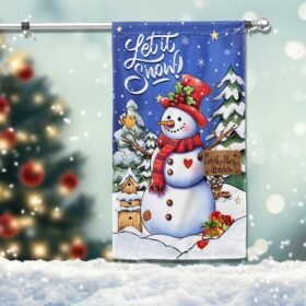 Christmas Let It Snow Snowman Hello Winter Flag TQN1824F