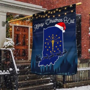 Indiana State Merry Christmas Y'all Flag TQN1778Fv5