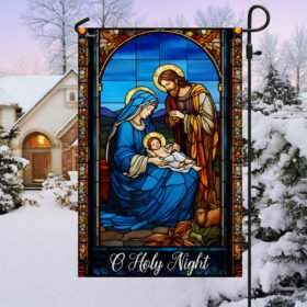Jesus Christmas Flag Oh Holy Night Nativity Scene TQN1846F