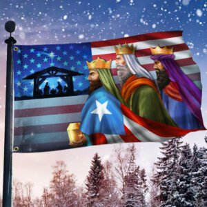Three Kings, Three Wise Men, Nativity Of Jesus, Puerto Rico US Christmas Grommet Flag TPT1307GF