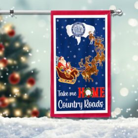 Wyoming Take Me Home Country Roads Christmas Santa Claus Flag MLN2014F