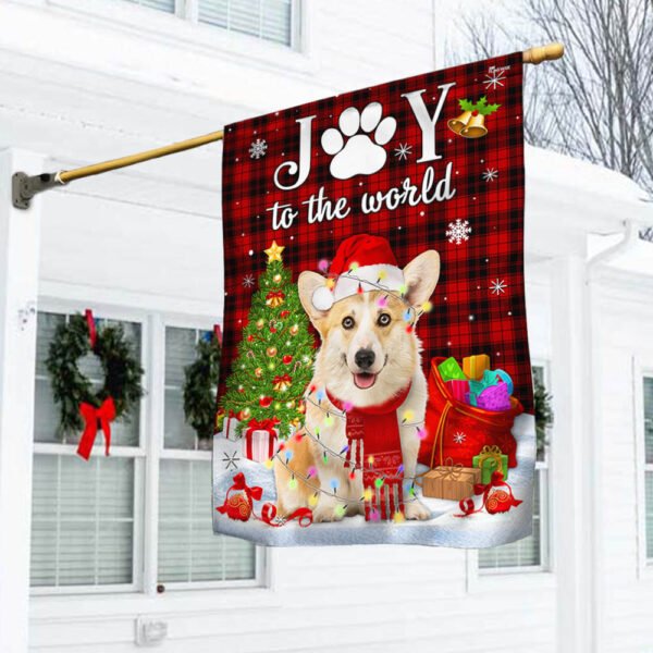 Corgi Christmas Flag Dog Joy To The World TQN1837F