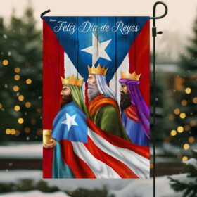 Three Kings Puerto Rico Feliz Día de Reyes Flag MLN2046F