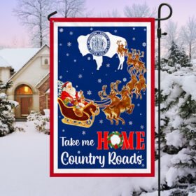 Wyoming Take Me Home Country Roads Christmas Santa Claus Flag MLN2014F