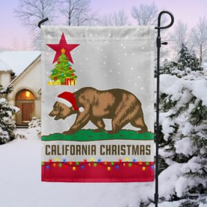 California Christmas Santa Bear Merry Christmas Flag MLN2045F