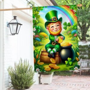 Irish St. Patrick's Day Leprechaun Shamrock Flag TQN2156F