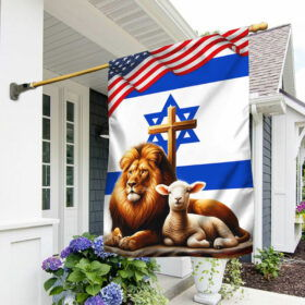 Israel American Jewish The Lamb And Lion of Judah Flag TQN2094F