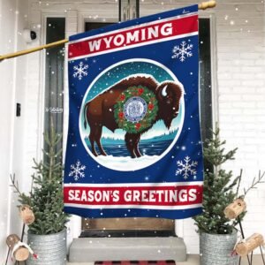 Wyoming Christmas Season's Greetings Flag MLN2097F