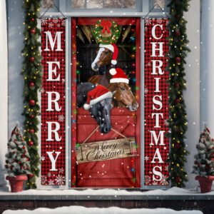 Funny Horses Merry Christmas Door Cover & Banners TPT1385CB