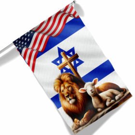 Israel American Jewish The Lamb And Lion of Judah Flag