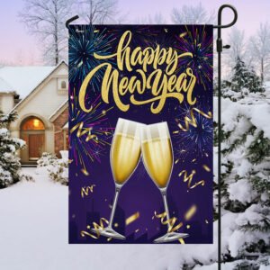 Happy New Year Champagne Flag TQN2092F