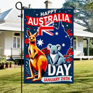 FLAGWIX  Happy Australia Day January 26th Koala and Kangaroo Australia Flag MLN2350F