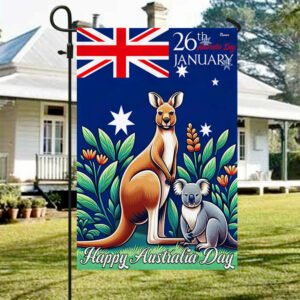 FLAGWIX  Happy Australia Day 26th January Kangaroo and Koala Australia Flag MLN2310F