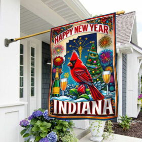FLAGWIX  Indiana Happy New Year Flag TQN2261F