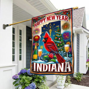 FLAGWIX  Indiana Happy New Year Flag TQN2261F