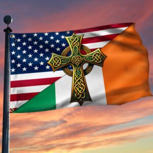 Irish Celtic Knot Cross St. Patrick’s Day Ireland  American Grommet Flag TQN2251GF