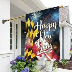 Happy New Year Maryland Flag TPT1474F