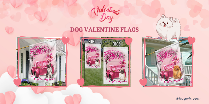 Valentine's Dog Valentine Flags