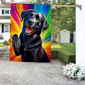 FLAGWIX  Funny Black Labrador Dog Flag TQN2287F