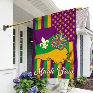 FLAGWIX  Louisiana Mardi Gras Masquerade Beads Mask Flag MLN2368F