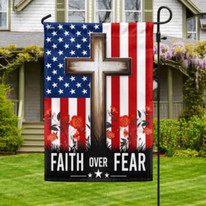 FLAGWIX  Christian Jesus Cross Faith Over Fear Flag MLN2282F