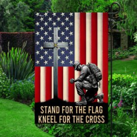 Veteran Kneeling Christ Cross American Flag MLN2286F
