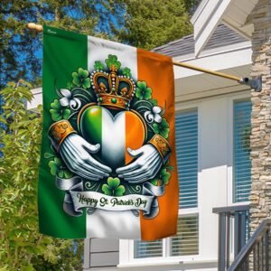FLAGWIX  Happy St. Patrick's Day Claddagh Symbol Irish Flag MLN2489F