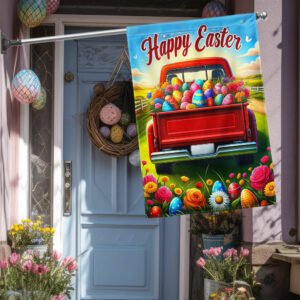 FLAGWIX  Happy Easter Truck With Eggs Flag TQN2513F