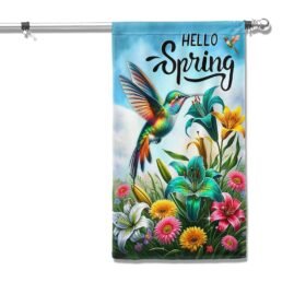FLAGWIX  Hello Spring Hummingbird Flag TQN2437F