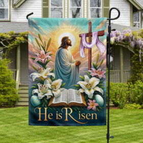 FLAGWIX  Christian Cross Jesus Easter Day He Is Risen Flag MLN2407F