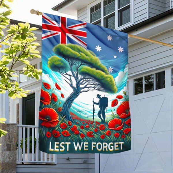 FLAGWIX  Australian Veteran Anzac Day Lest We Forget Flag MLN2467F