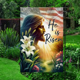 Easter Day Jesus He Is Risen Flag MLN2513F