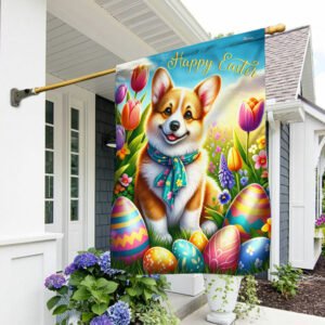 FLAGWIX  Corgi Dog Happy Easter Flag TQN2496Fv4