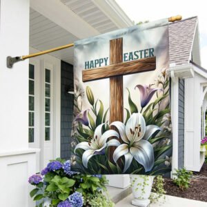 FLAGWIX  Happy Easter Christian Cross Lily Flower Flag TQN2355F
