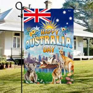FLAGWIX  Happy Australia Day Koala and Kangaroo Australian Flag MLN2396F